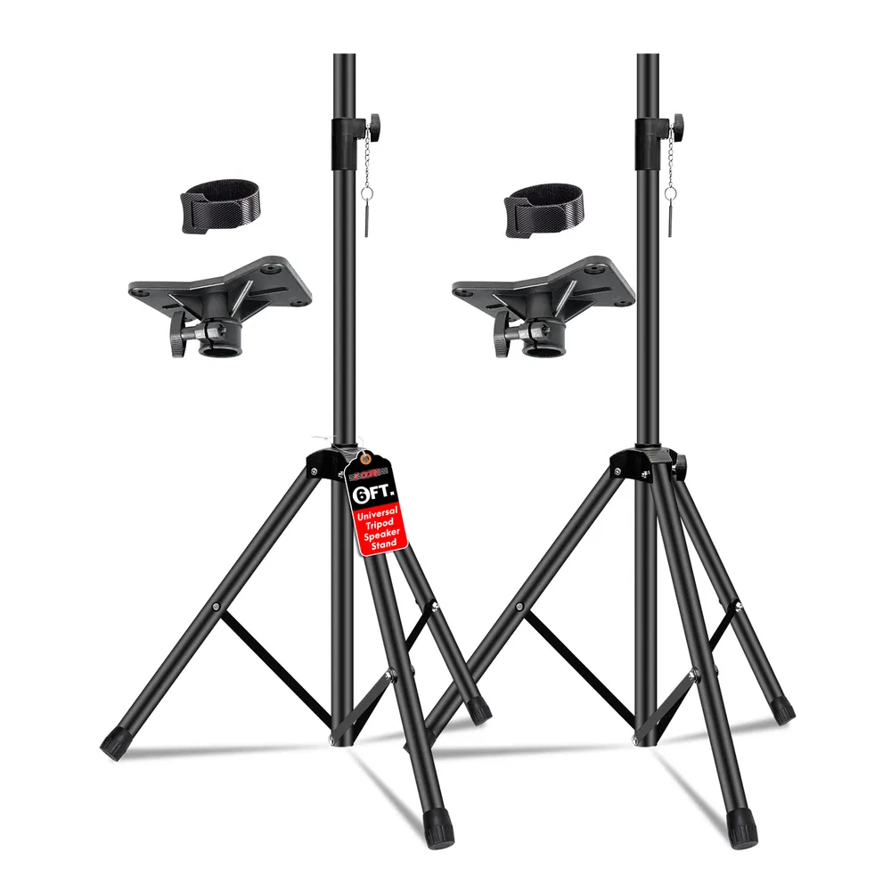 2-Pack Adjustable Speaker Stand Tripods — 72" DJ/Studio