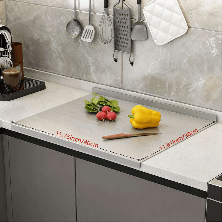 304 Stainless Steel Double-Edge Cutting Board — Easy Clean