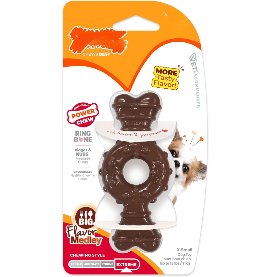 Durable Power Chew Ring Bone Dog Toy (X-Small) — Aggressive Chewers